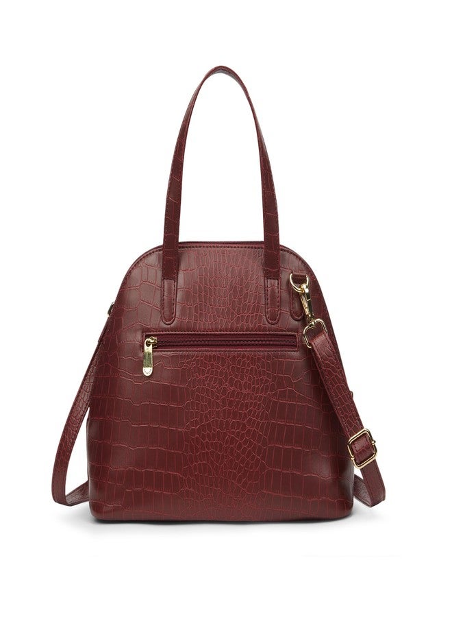 كابريس حقيبة كابريزي باسل الصغيرة للنساء بحزام قابل للتعديل والفصل | حقيبة متعددة الاستخدامات للكتف، أو كروس بودي، أو كحقيبة يد، مناسبة للعمل والاستخدام اليومي، واسعة مع جيوب متعددة (لون أحمر كرزي) - Image 5